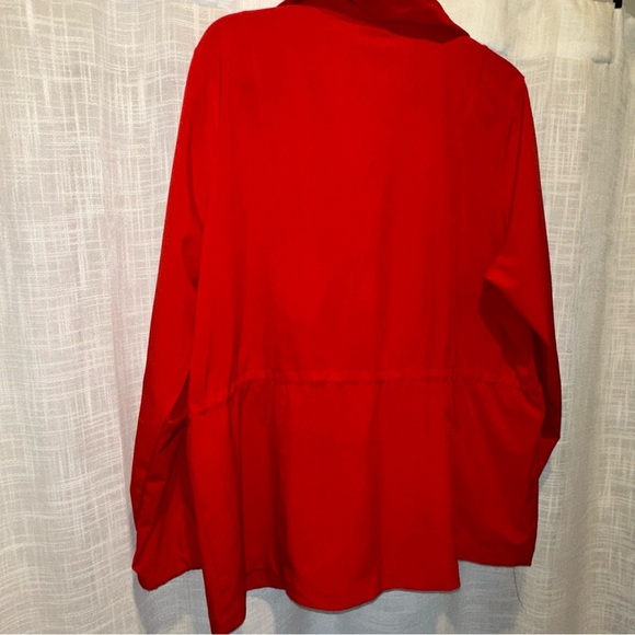 LANE BRYANT WOMEN'S RED LONG SLEEVE ZIP UP JACKET SIZE 14/16 Cinched Waist Light - Picture 7 of 10